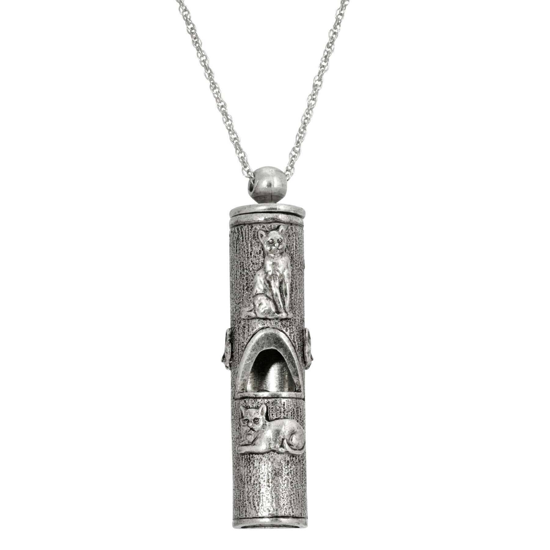 Vintage 1928 Cat Pendant Necklace with Whistle - Elegant Jewelry for Women - Perfect Gift for Cat Lovers, Halloween Costume Accessory & Everyday Wear