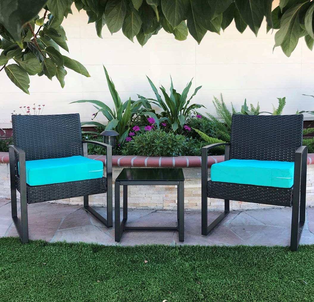Serenity Teal Waterproof Outdoor Patio Chair Cushion Covers - 25x25x5 Inches (Set of 4) - All-Weather, UV Resistant & Fade Proof - Perfect for Garden, Poolside, Deck & Backyard Relaxation