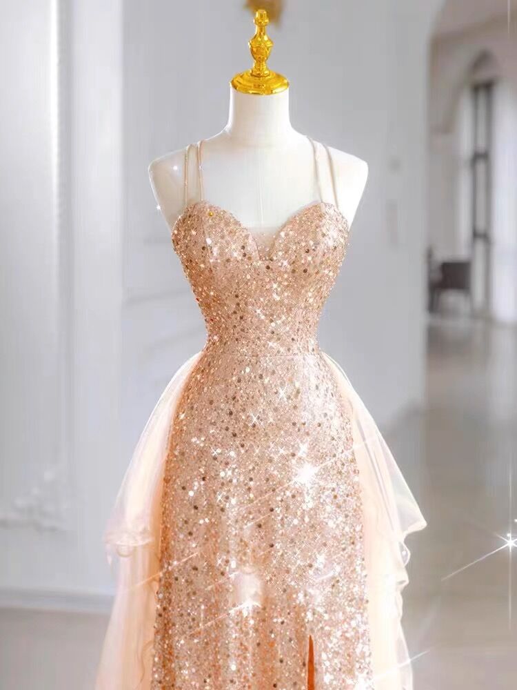 Elegant A-Line Sequin Long Prom Dress for Formal Party Gown J3087 - Perfect for Homecoming, Prom Night, Evening Galas and Special Occasions