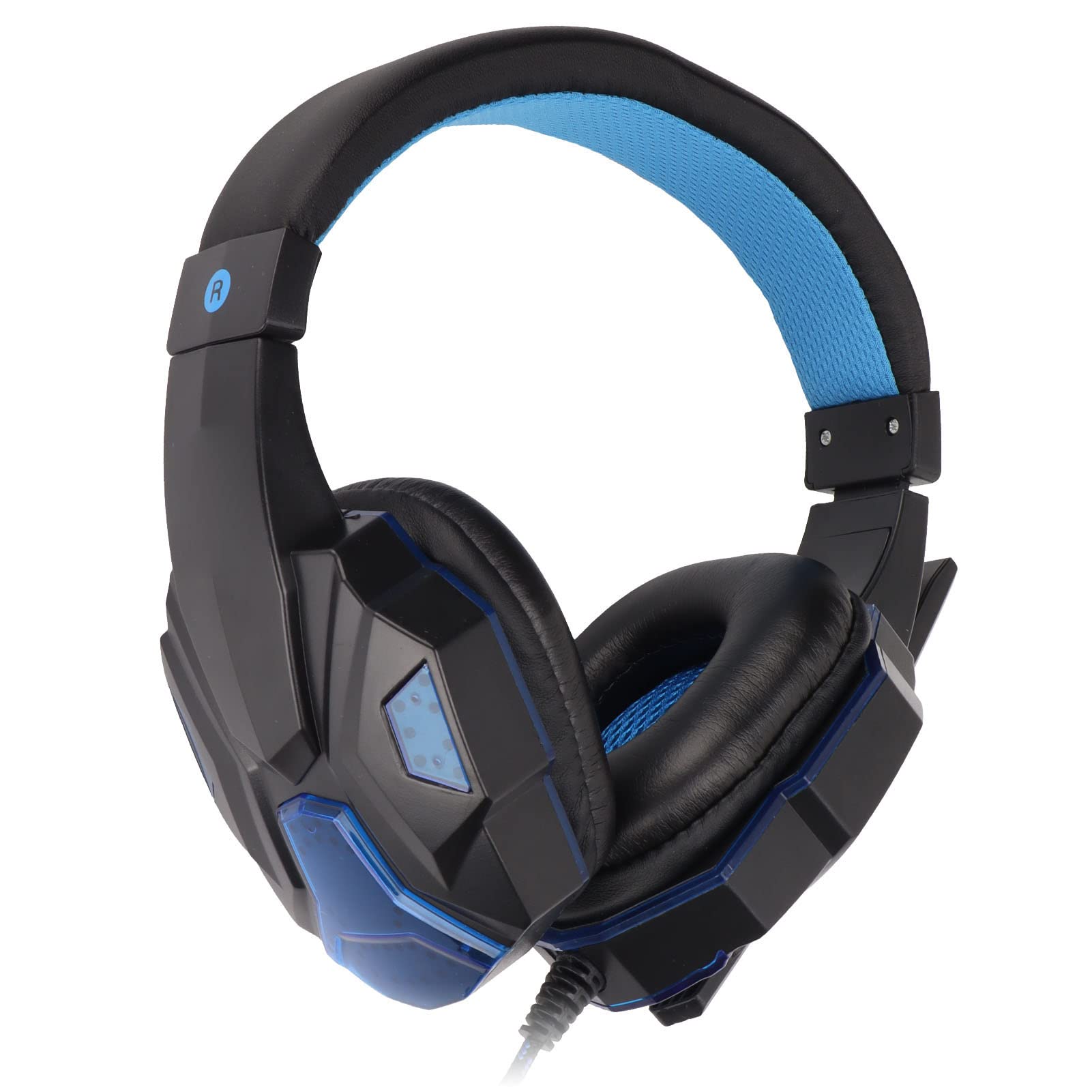 SOYTO SY830MV Stereo Gaming Headset for PS4, Xbox One, PC & Laptop - Adjustable Volume, Mic Mute, USB & 3.5mm Microphone - Plug & Play (Black Blue) - Perfect for Online Gaming, Streaming & Video Calls