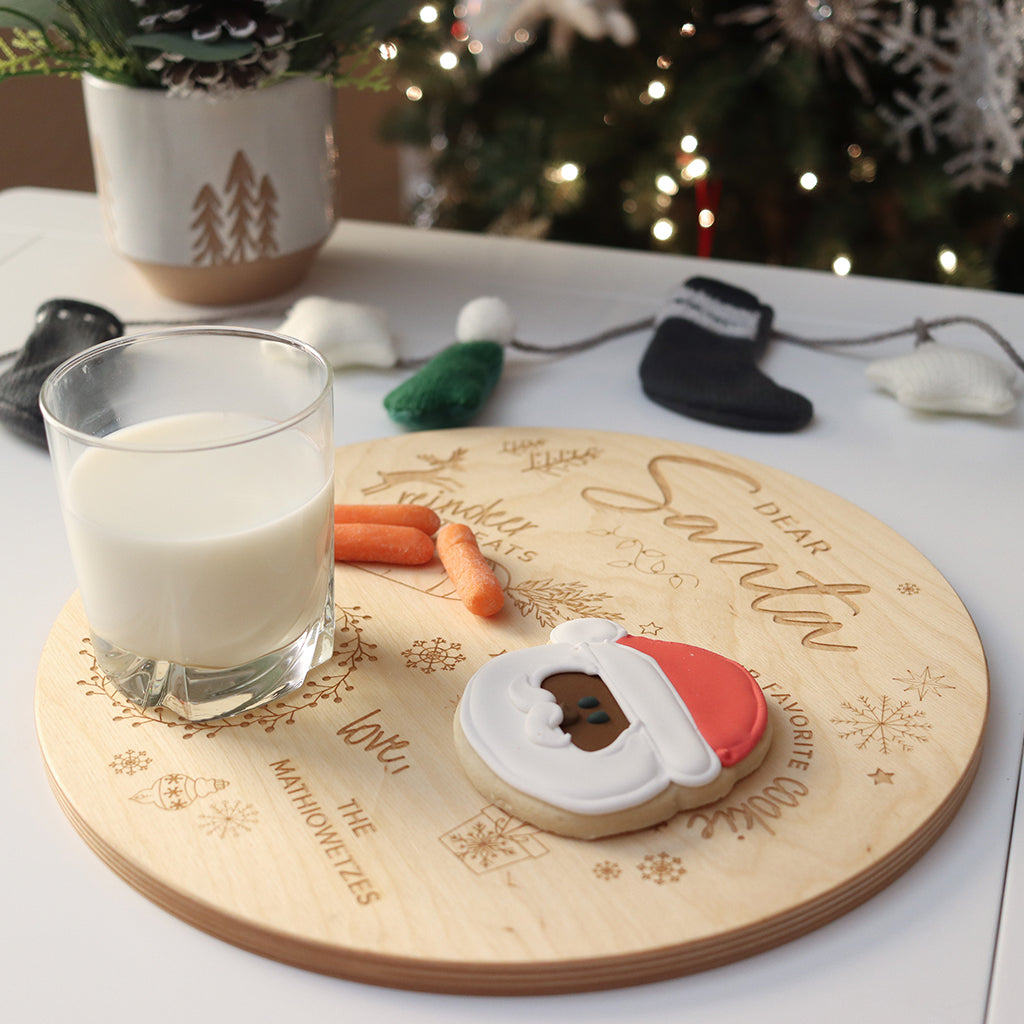 Santa Cookie Plate - Personalized Christmas Cookie Tray for Holiday Baking, Gifts & Party Serving - Perfect for Santa Snacks, Christmas Treats & Festive Desserts