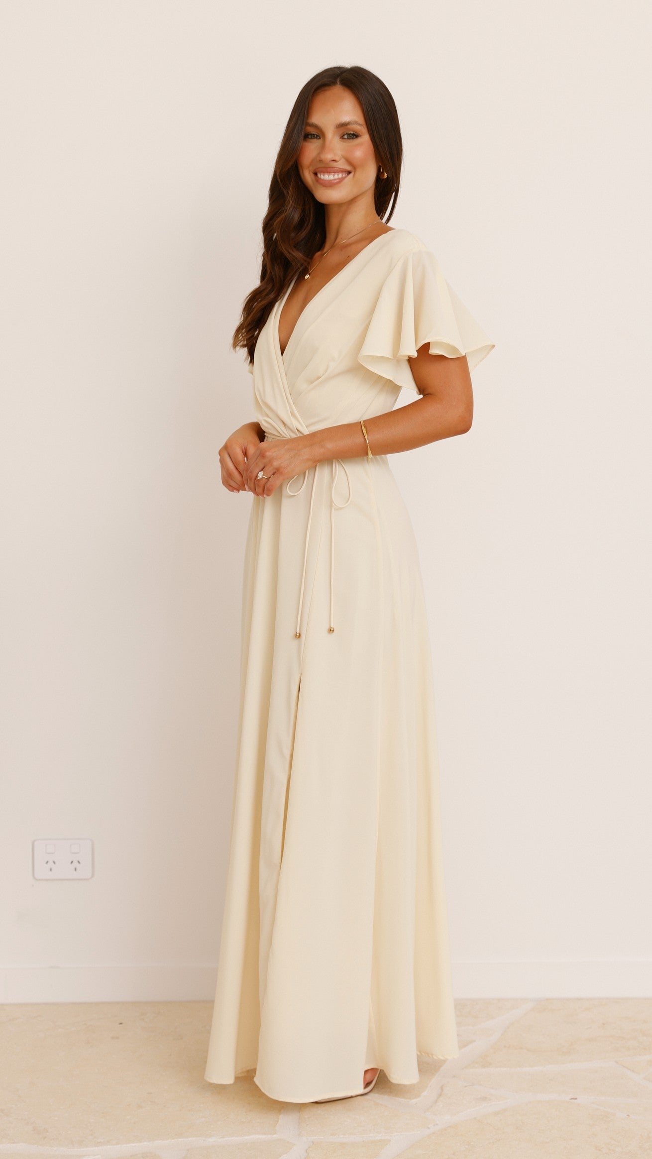 Charlize Women's Maxi Dress - Flowy Long Summer Dress in Yellow, Perfect for Beach Vacations, Parties & Casual Outings