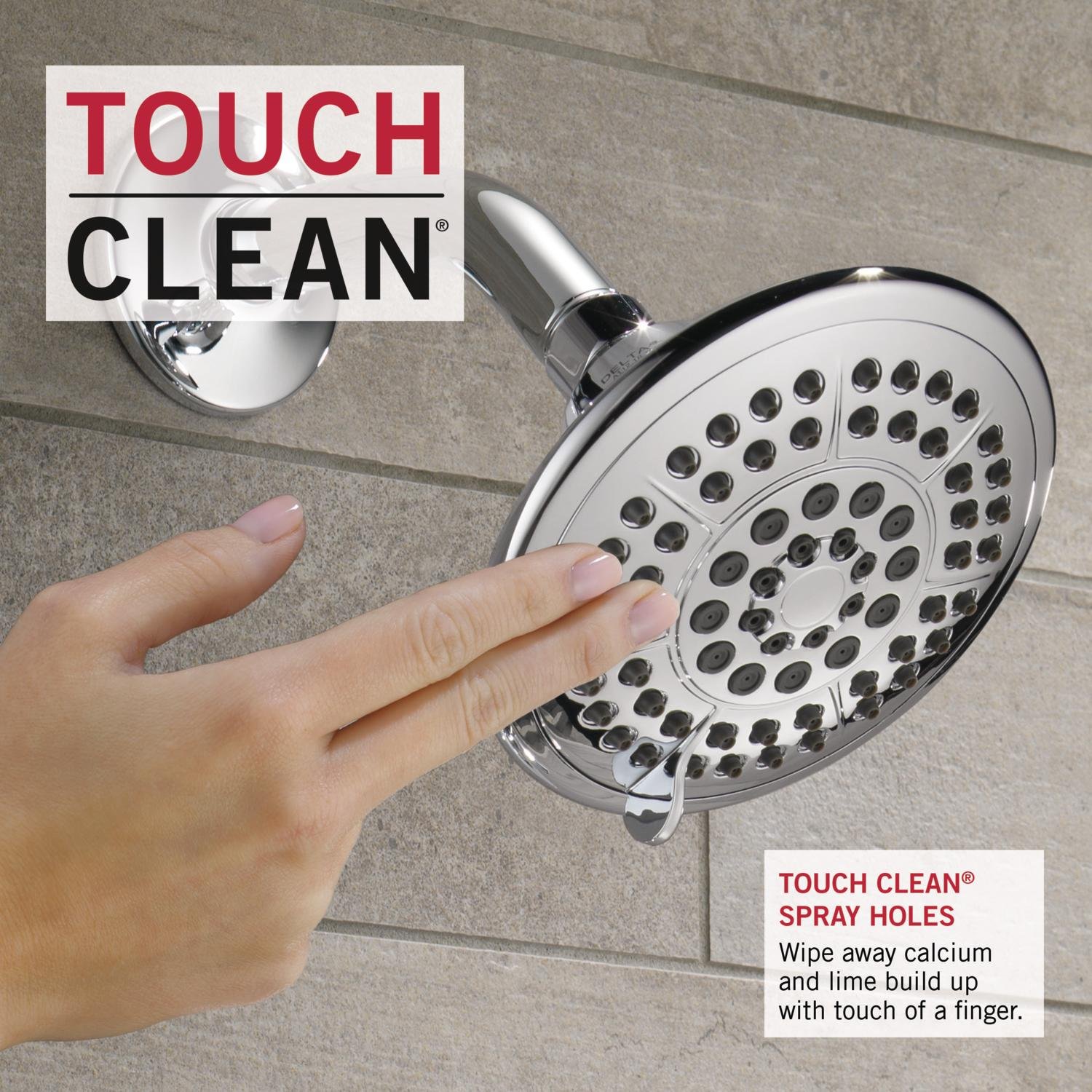 Delta Linden 14 Series Single-Function Shower Faucet Set with 5-Spray Touch-Clean Shower Head - Chrome Finish Shower Trim Kit T14294 (Valve Not Included) - Perfect for Bathroom Renovation & Modern Home Upgrade