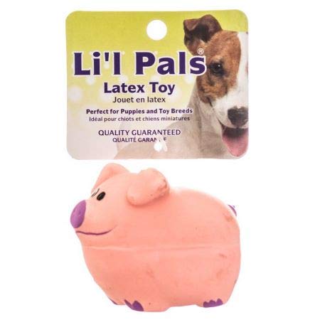 Durable Latex Pig Dog Chew Toy - 3 Inch Long (55 Pack) for Small & Medium Dogs - Perfect for Teething, Training & Playtime