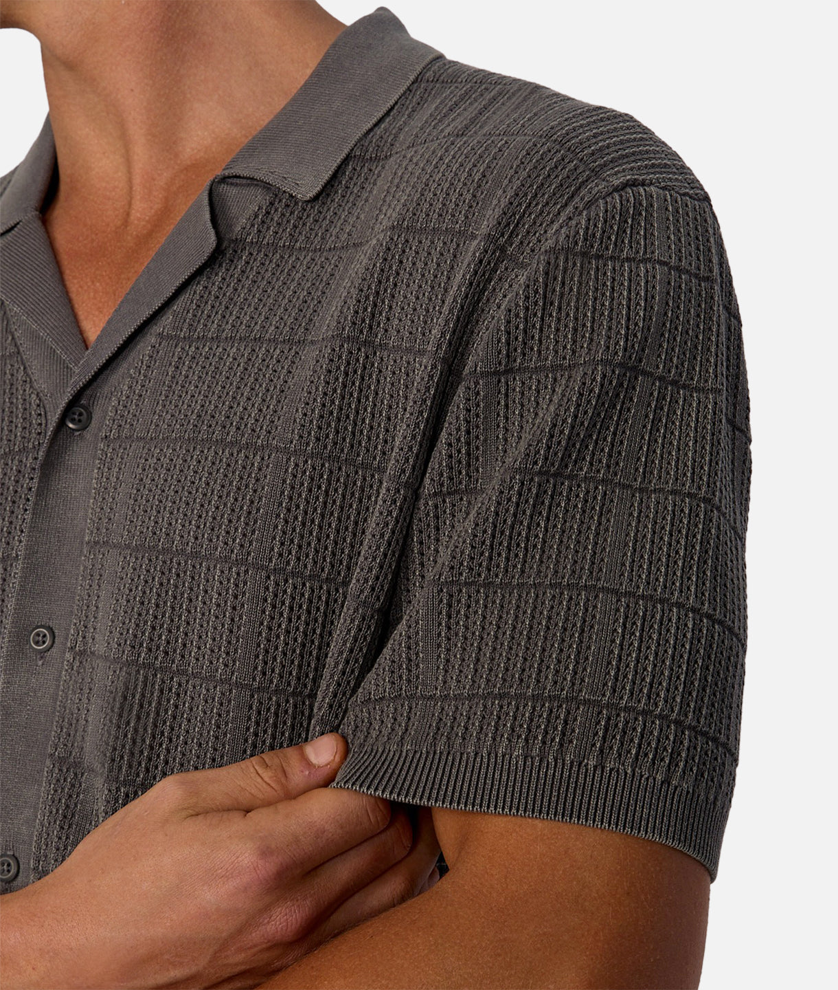 The Clemente Short Sleeve Shirt for Men - Premium Gun Metal Color Casual Button Up Shirt | Perfect for Summer Outfits, Office Wear & Weekend Relaxation