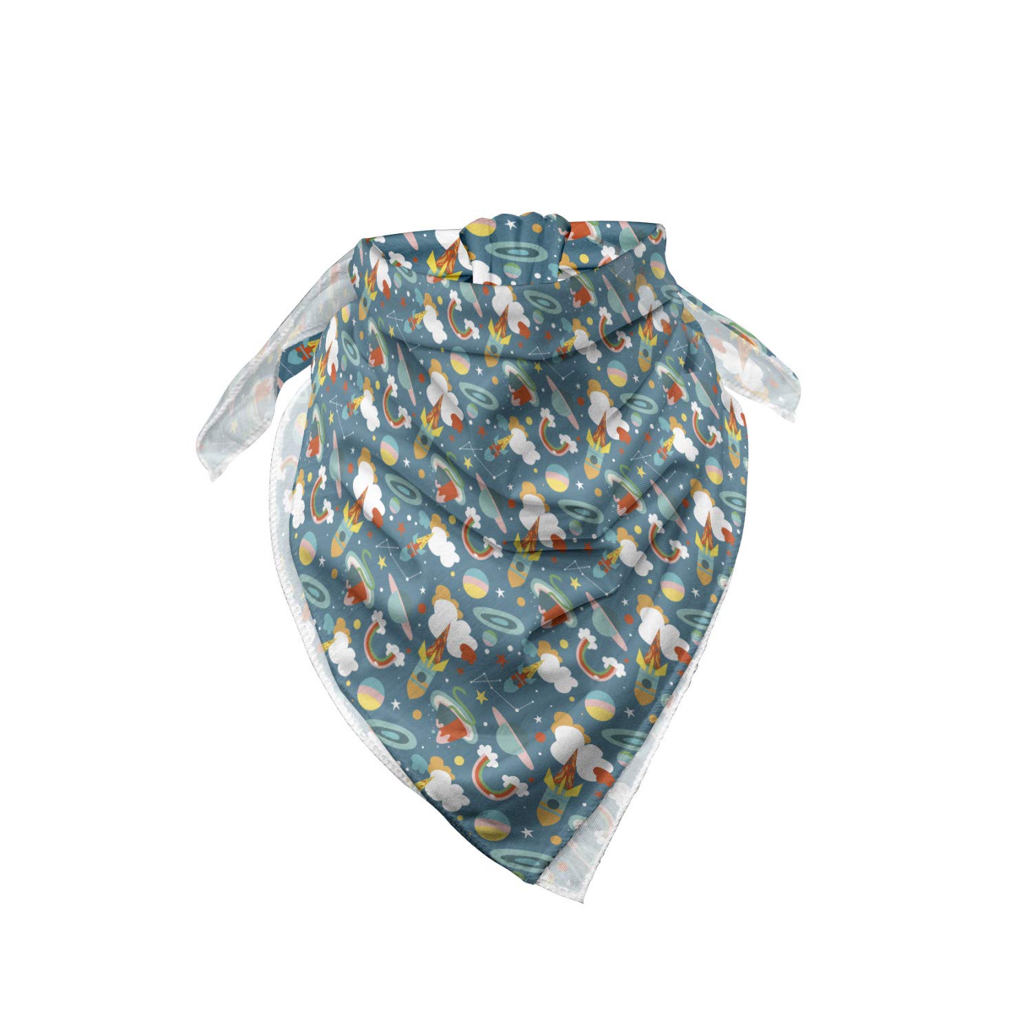 Lunarable Unisex Bandana - Outer Space Cartoon Universe Planet Print in Multicolor | Perfect for Outdoor Activities, Music Festivals & Fashion Accessories