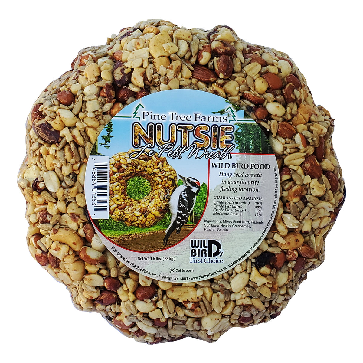 Le Petit Nutsie Wreath - Handmade Christmas Nut Wreath for Holiday Door Decor, Wall Hanging & Festive Home Decorations