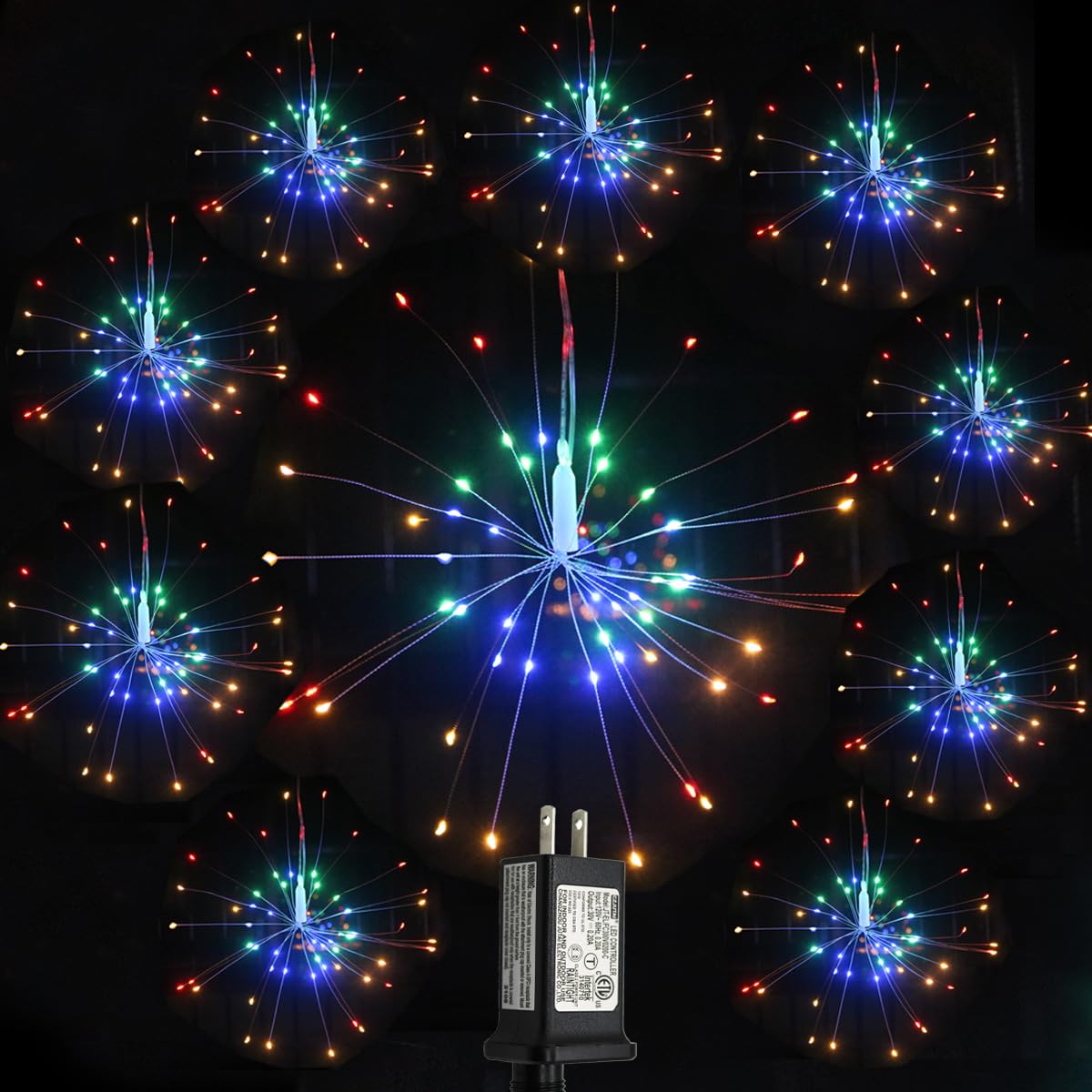 600 LED Firework Copper Wire Fairy Lights - 10 Pack Waterproof Twinkle String Lights with 8 Modes | Perfect for Christmas Decorations, Birthday Parties, Bedroom Lighting, Wedding Decor & Outdoor Patio Ambiance