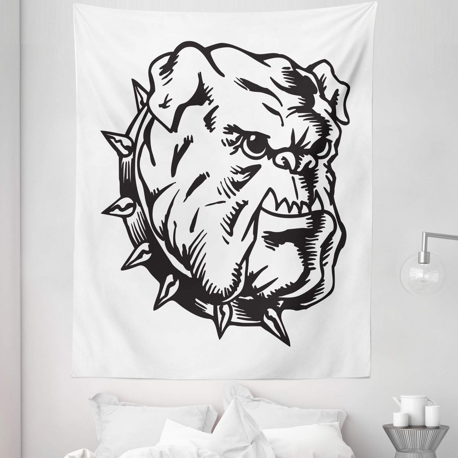 Ambesonne Bulldog Tapestry - Twin Size Dog Wall Art for Bedroom Decor, 68x88