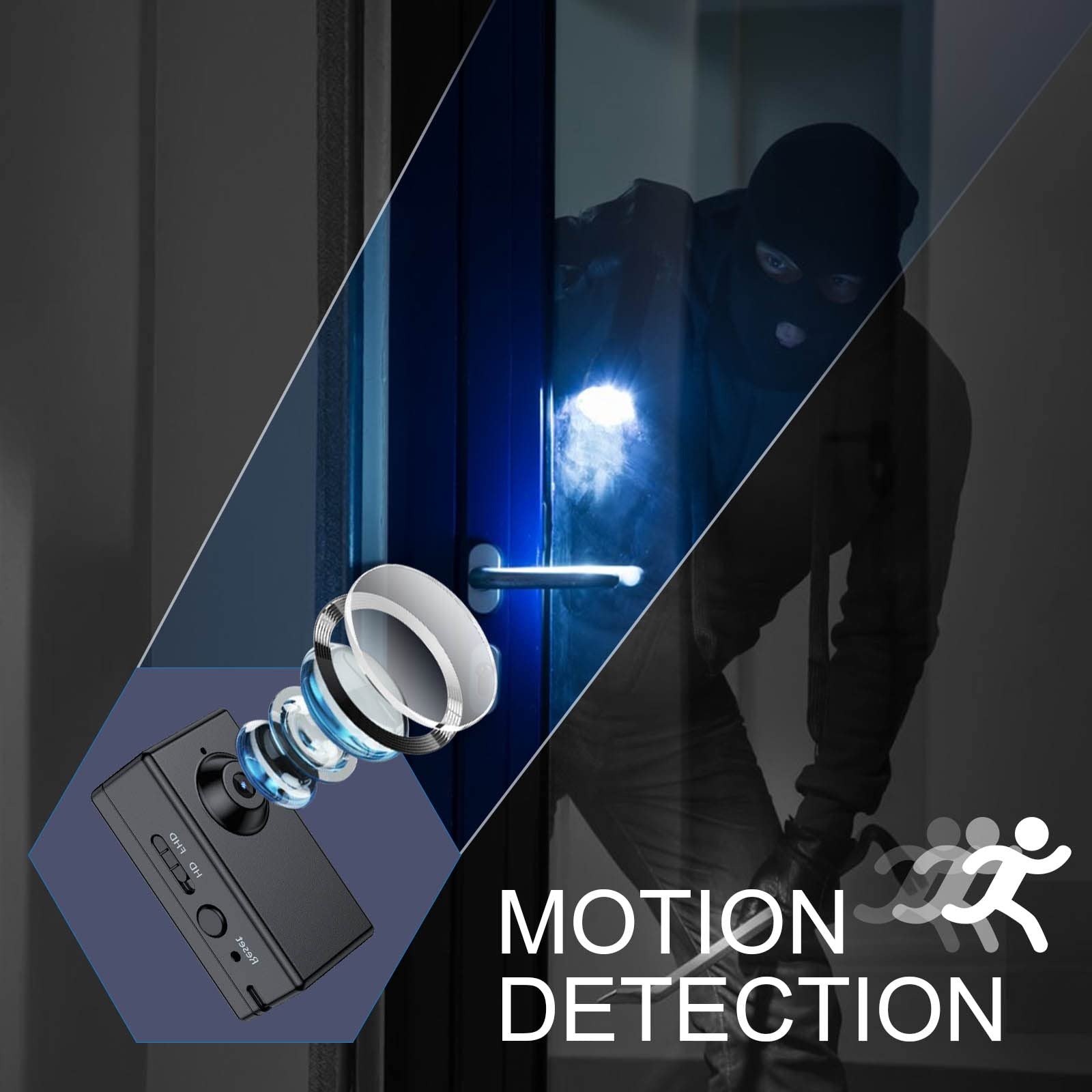 FUVISION Mini Security Camera - 1080P HD Wireless Surveillance Camera with Motion Detection, 90 Min Battery & 24/7 Loop Recording - Portable Nanny Cam for Home, Office, Baby Monitor & Indoor Security (No WiFi Needed)