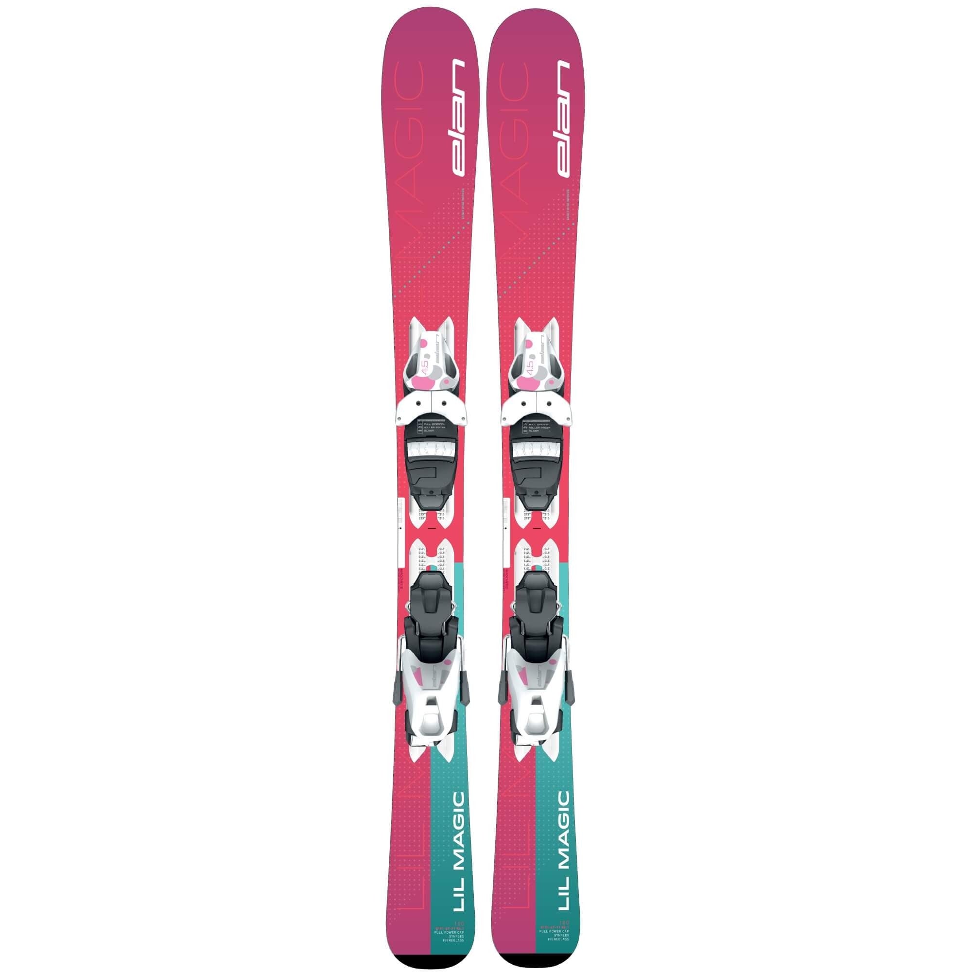 Elan 2022 Lil Magic QS Ski with EL 7.5 GW Binding - Perfect for Kids & Beginners | All-Mountain Performance for Snowy Adventures