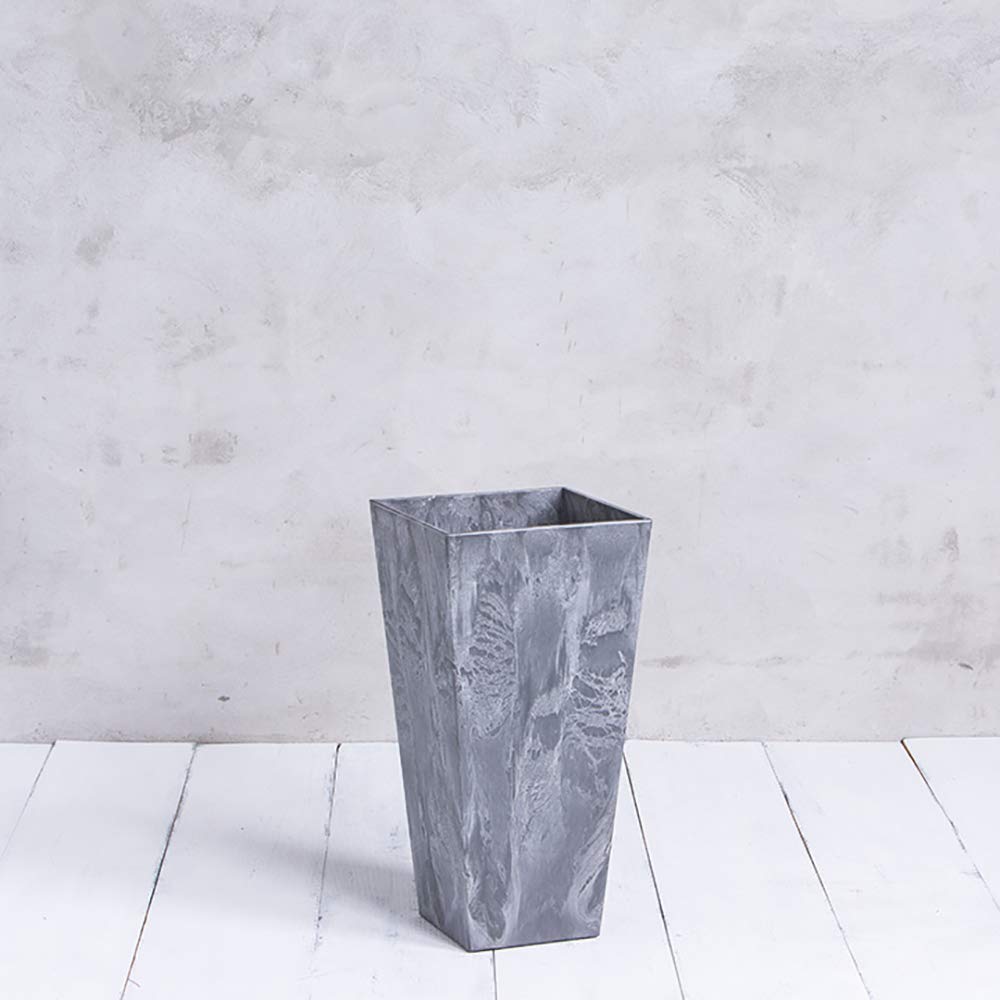 ArtStone 35270.01 Ella Tall Planter - 27.5 Inch Indoor/Outdoor Flower Pot - Modern Gray Cement Planter for Home, Garden, Patio & Office Decor