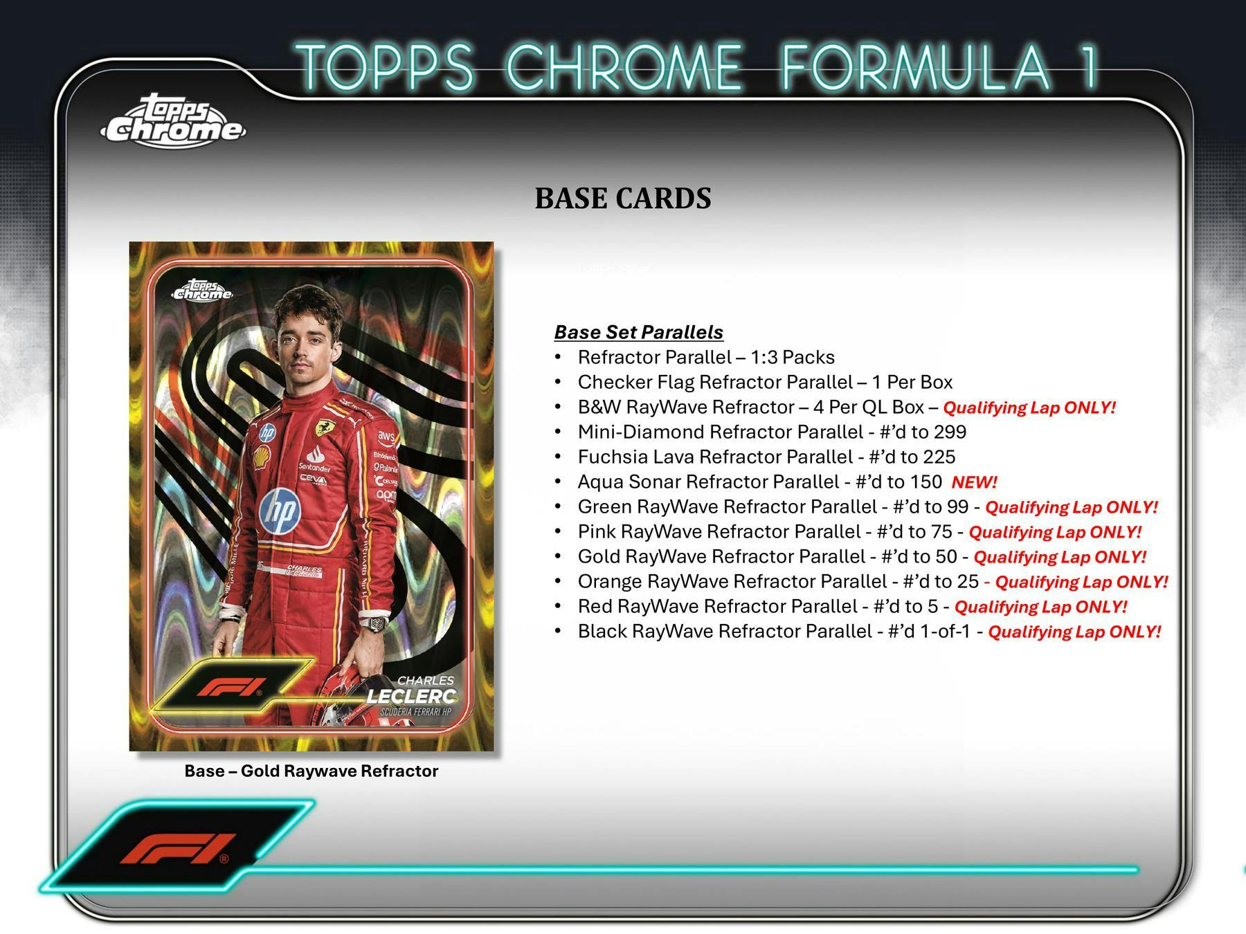 2024 Topps Chrome F1 Formula 1 Qualifying Lap Hobby Pack - Collectible Racing Cards for F1 Fans, Perfect for Trading and Displaying in Your Man Cave or Sports Memorabilia Collection