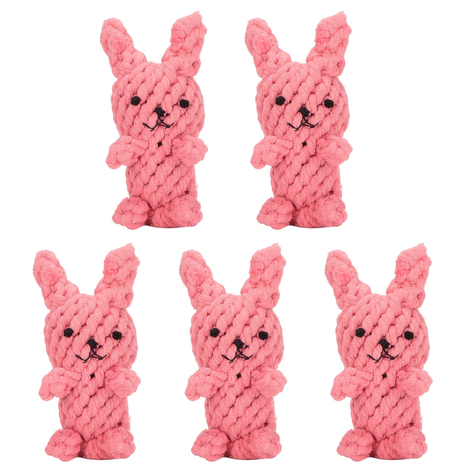**Yunnyp 5Pcs Dog Chew Toys - Bite-Resistant Cotton Rope Rabbit Toy for Small, Medium & Large Dogs - Durable Pet Chew Toys for Aggressive Chewers - Perfect for Indoor & Outdoor Playtime**