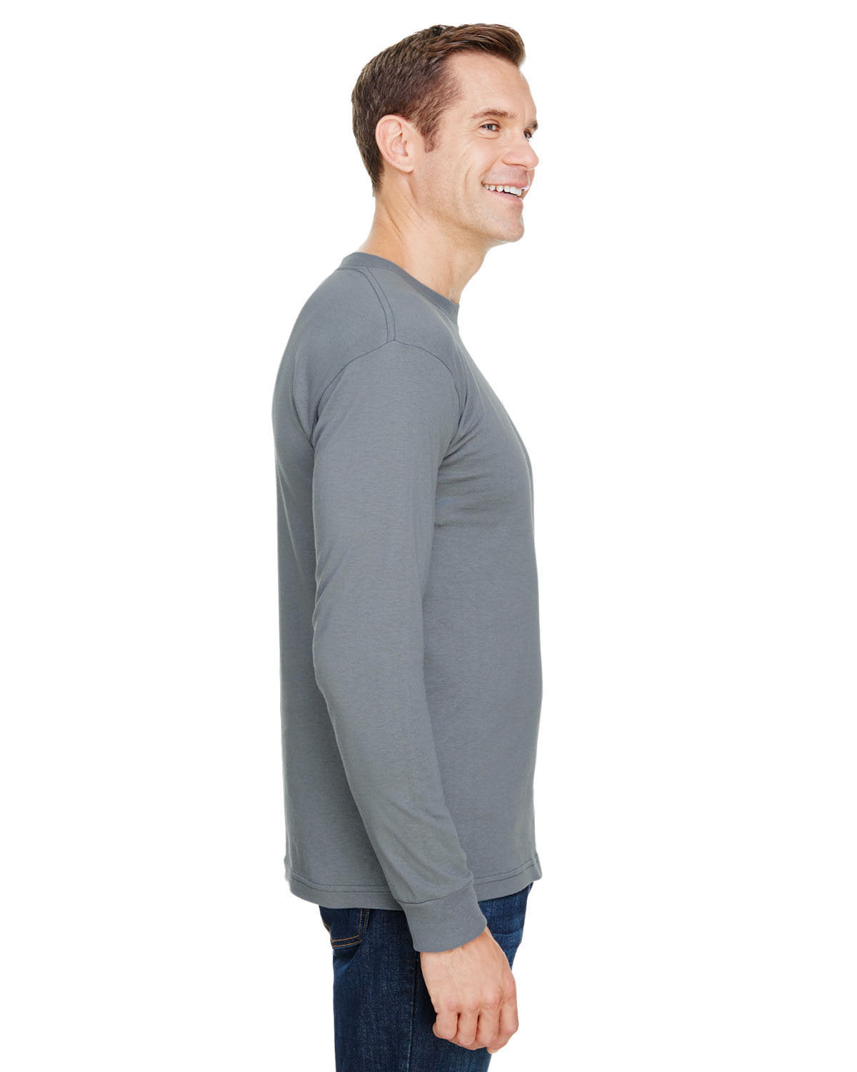 Bayside BA3055 Unisex Union Made Long Sleeve Pocket Crew T-Shirt - Comfortable Workwear for Men & Women, Ideal for Casual Outfits, Outdoor Activities and Everyday Wear
