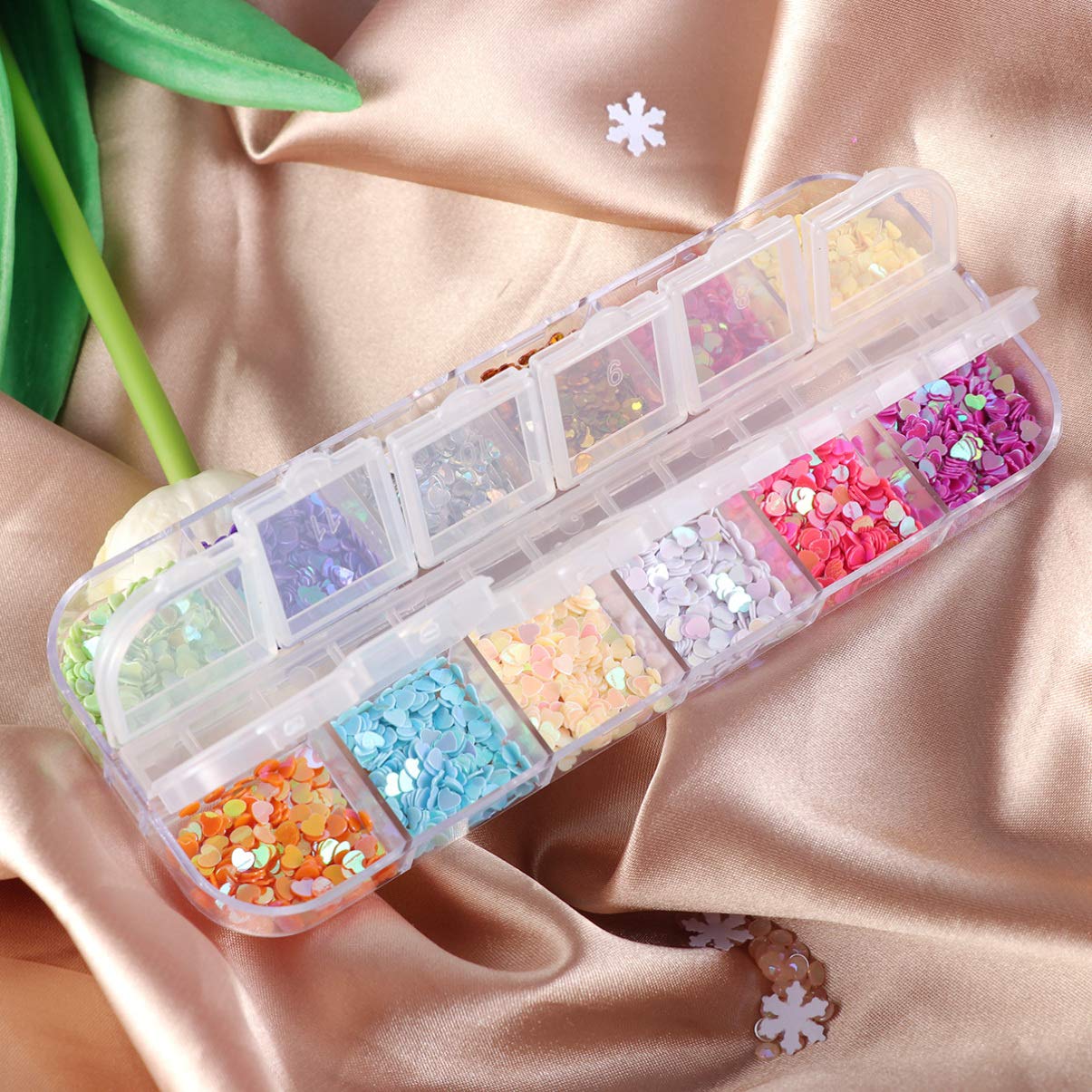 Exceart 1 Box Shimmer Nail Stickers - Sparkle Nail Art Decorations with Pearls & Sequins for Women | DIY Nail Polish Accessories & Phone Case Stickers | Perfect for Parties, Weddings & Special Occasions