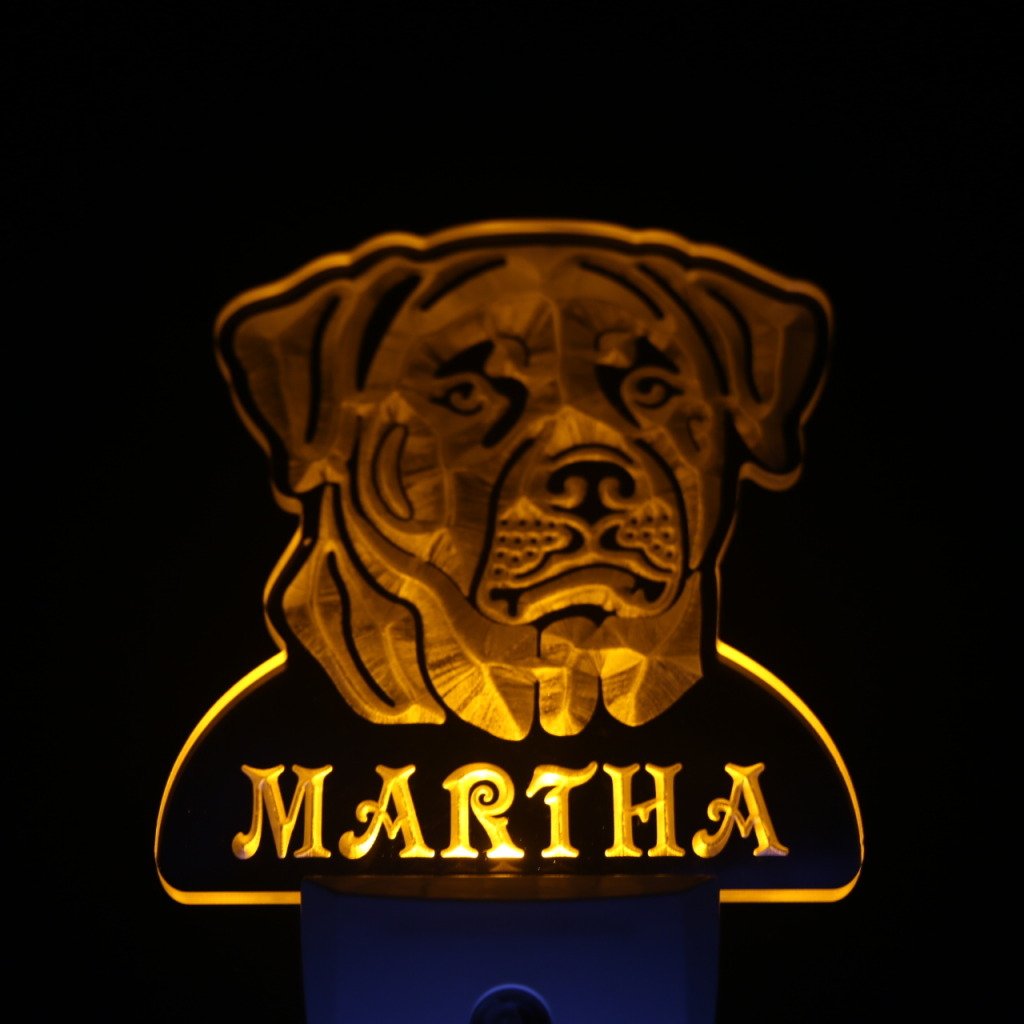 ADVPRO ws1084-tm Personalized Rottweiler Dog Night Light with Name - Auto Day/Night Sensor LED Sign for Pet Lovers | Perfect for Bedroom, Nursery & Dog Room Decor