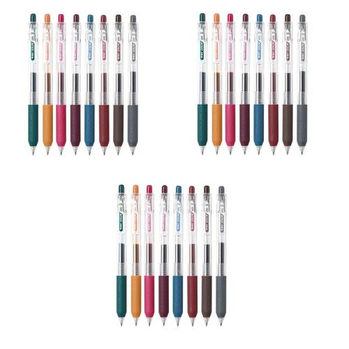 24 Pack Fine Point Gel Pens - 0.5mm Retractable Rollerball Pens in Vintage Colors (3x8 Sets) for Office, School, Journaling & Art Projects