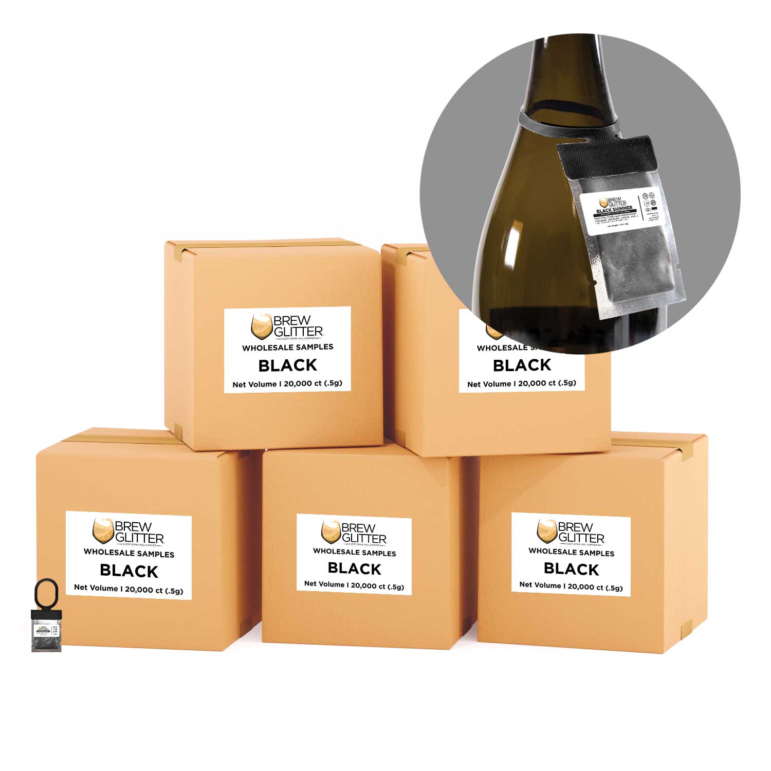 Black Brew Glitter® Necker - Bulk Wholesale Scarf for Women & Men | Perfect for Parties, Festivals, and Fashion Accessories
