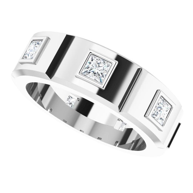 1.25 Carat (ctw) Princess Cut Diamond Eternity Band Ring for Women - Wedding, Anniversary & Special Occasion Jewelry Gift