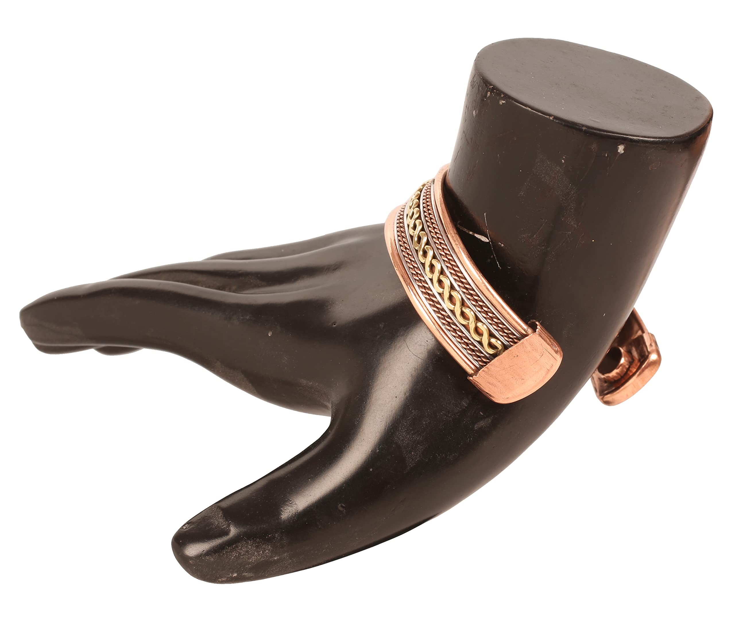 Handcrafted Pure Copper Magnetic Bracelet - Triple-Tone Forged with Solid High-Gauge Wires & Braided Motifs - Minimalist Elegance for Men & Women - Perfect for Yoga, Meditation & Energy Healing