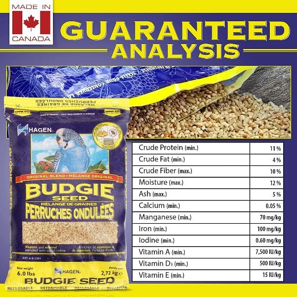 Premium Hagen Budgie Staple VME Seed Mix - Nutritious Parakeet Food for Healthy Birds | Perfect for Daily Feeding & Training Treats