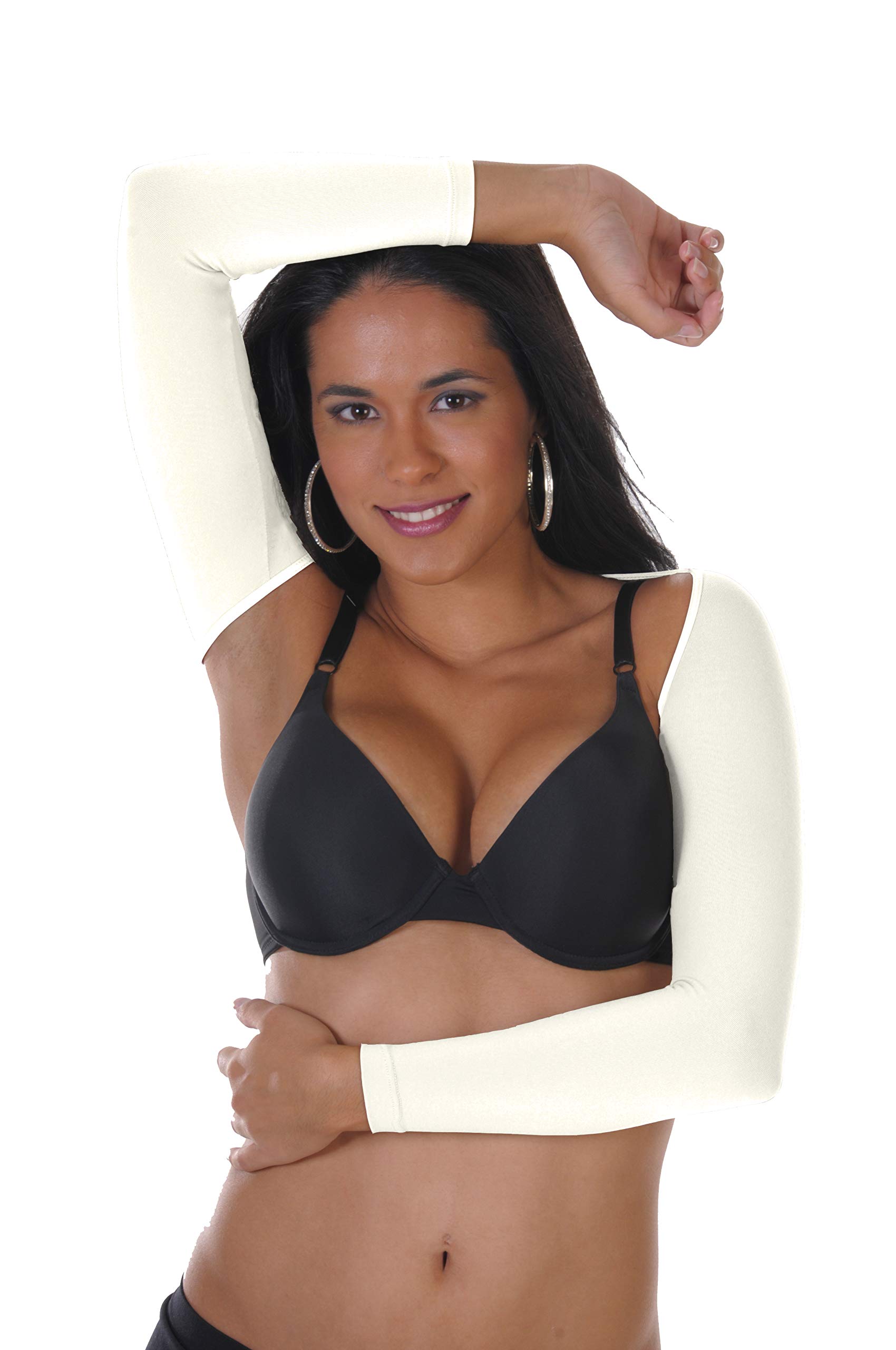 Long Sleeve Arm Shaper Slimming Shapewear - Arm & Thigh Control Cincher for Women by Your Contour (Ivory, 3X) - Perfect for Toning, Smoothing & Enhancing Outfits Under Dresses or Formal Wear