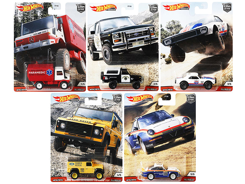 Hot Wheels Wild Terrain 5-Piece Car Culture Series Diecast Model Cars Set - Collectible Toy Cars for Display & Racing Play - Perfect for Car Enthusiasts & Kids' Playrooms