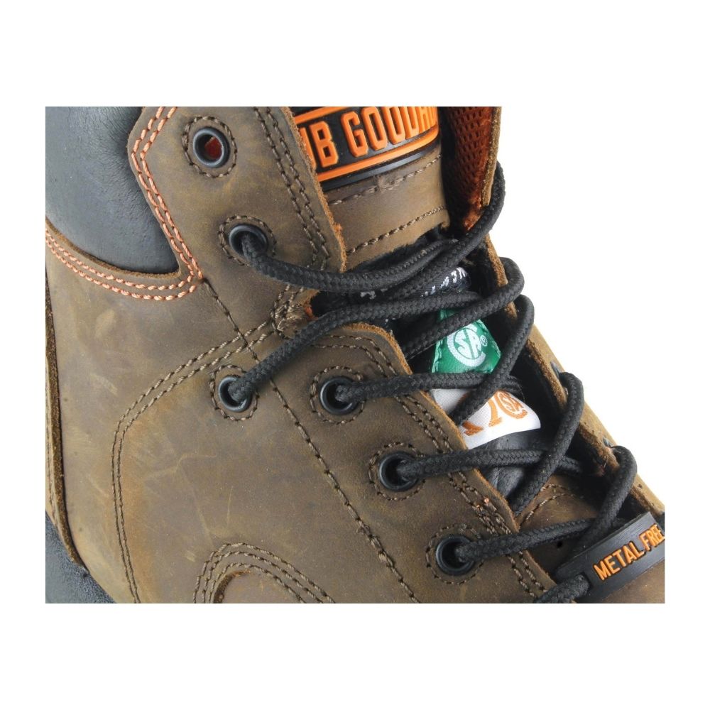 JB Goodhue Thunder Men's 6-Inch Composite Toe Work Boots - Safety Shoes for Construction, Warehouse & Outdoor Work (Brown, Model 30750) | Slip Resistant & Electrical Hazard Protection