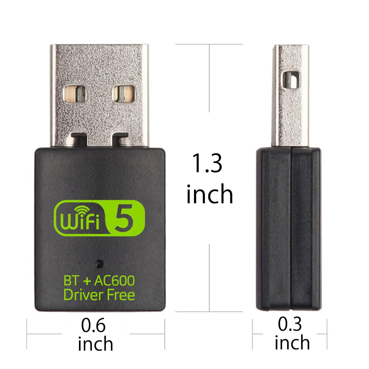 DIGISHUO Mini WiFi Dongle - 600Mbps Dual Band USB Adapter for PC/Laptop/Desktop | Fast Wireless Connectivity