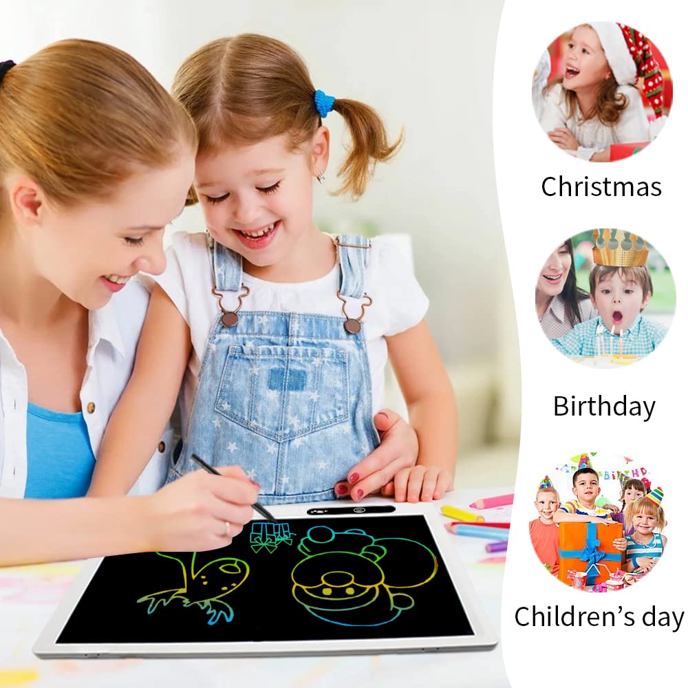 22 Inch LCD Writing Tablet - Colorful Doodle Drawing Board for Kids & Adults, Reusable Digital Notepad for Office, School & Home Use