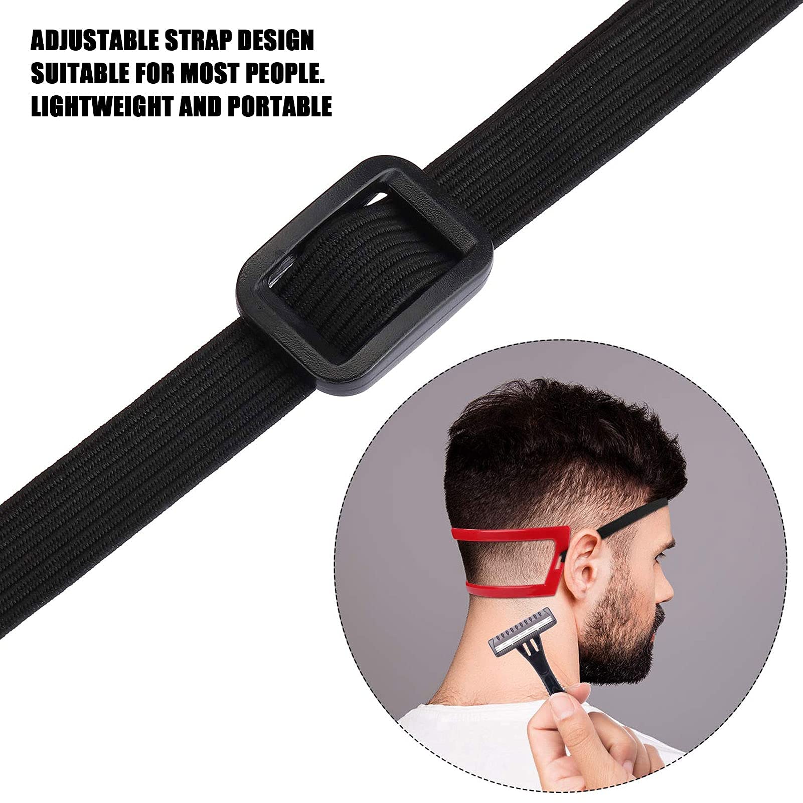2Pcs Beard Shaping Tool Kit for Men - Professional Hairline & Neckline Guide for Goatee, Mustache & Facial Hair Grooming - Perfect for Home Barbering & Salon Use