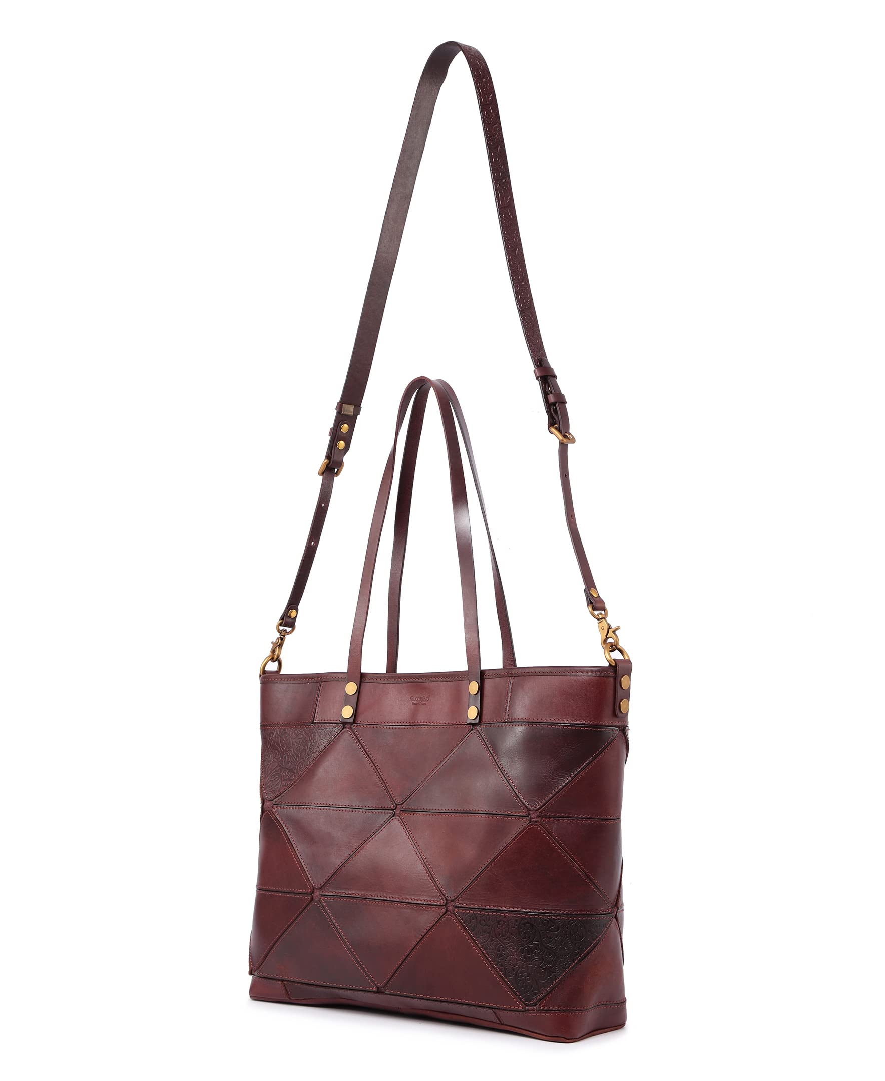Genuine Leather Prism Tote Bag for Women - Stylish & Durable Designer Handbag for Work, Travel & Everyday Use