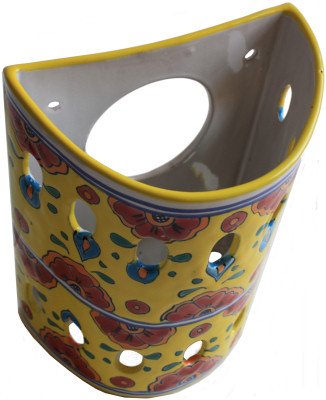 Hand-Painted Canary Talavera Ceramic Wall Sconce - Mexican Folk Art Light Fixture for Bathroom, Bedroom & Outdoor Decor