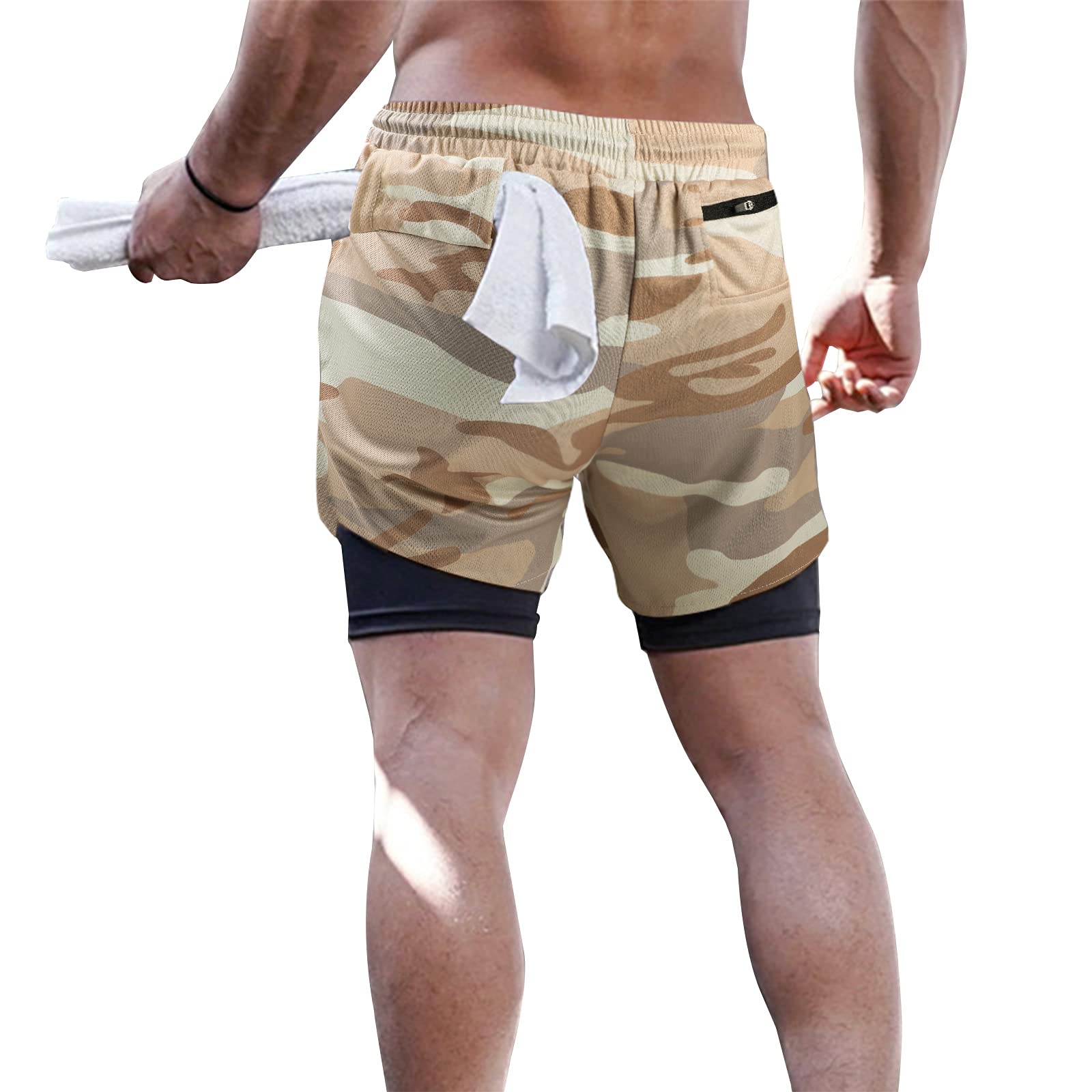Surenow Men's 7-Inch Running Shorts - 2-in-1 Workout Shorts for Gym, Yoga & Outdoor Sports | Breathable Athletic Shorts for Jogging, Training & Active Lifestyle