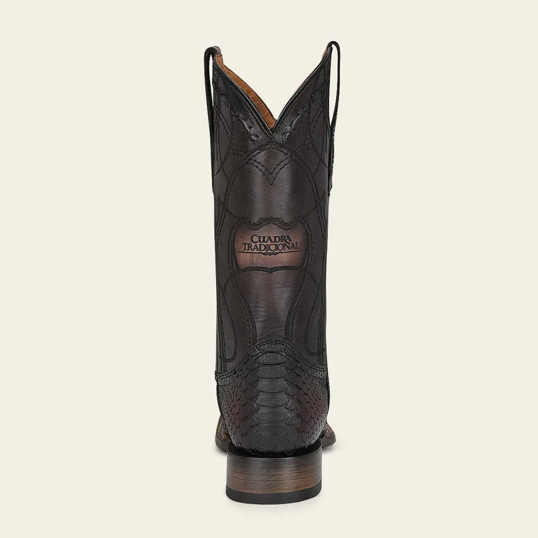 Authentic Men's Western Cowboy Boots - Cuadra Wine Red Python Leather Rodeo Style for Country Dancing, Horseback Riding & Casual Wear