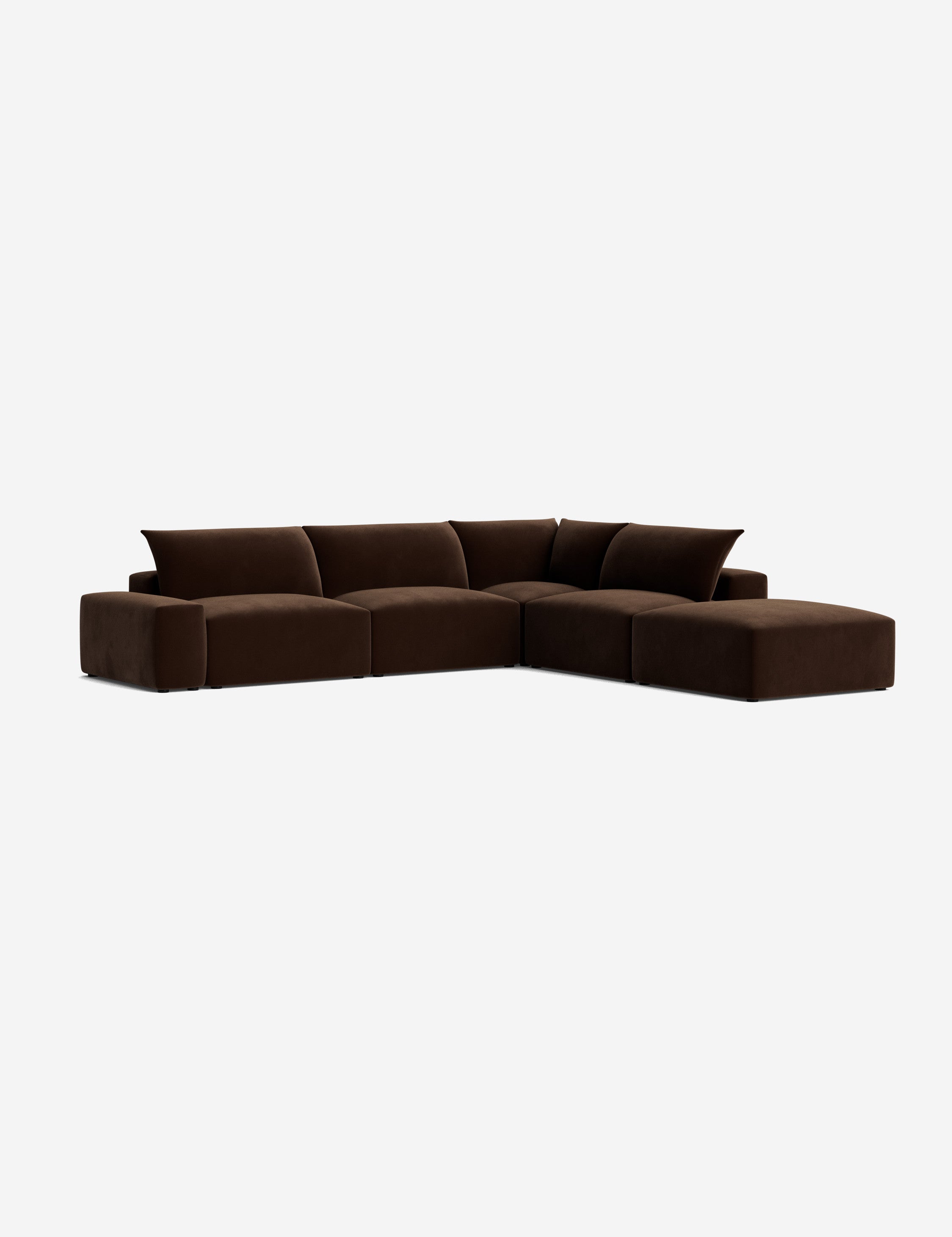 Brinley Chaise Sectional Sofa - Modern L-Shaped Couch with Chaise Lounge for Living Room, Family Room & Home Theater - Comfortable Fabric Upholstery