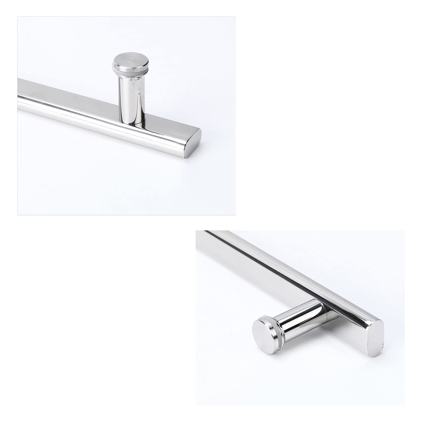 Stainless Steel Glass Door Handle for Bathroom - 400mm Full Polished Single-Sided Pull Handle Replacement - Perfect for Shower Doors, Glass Cabinets & Modern Interior Design