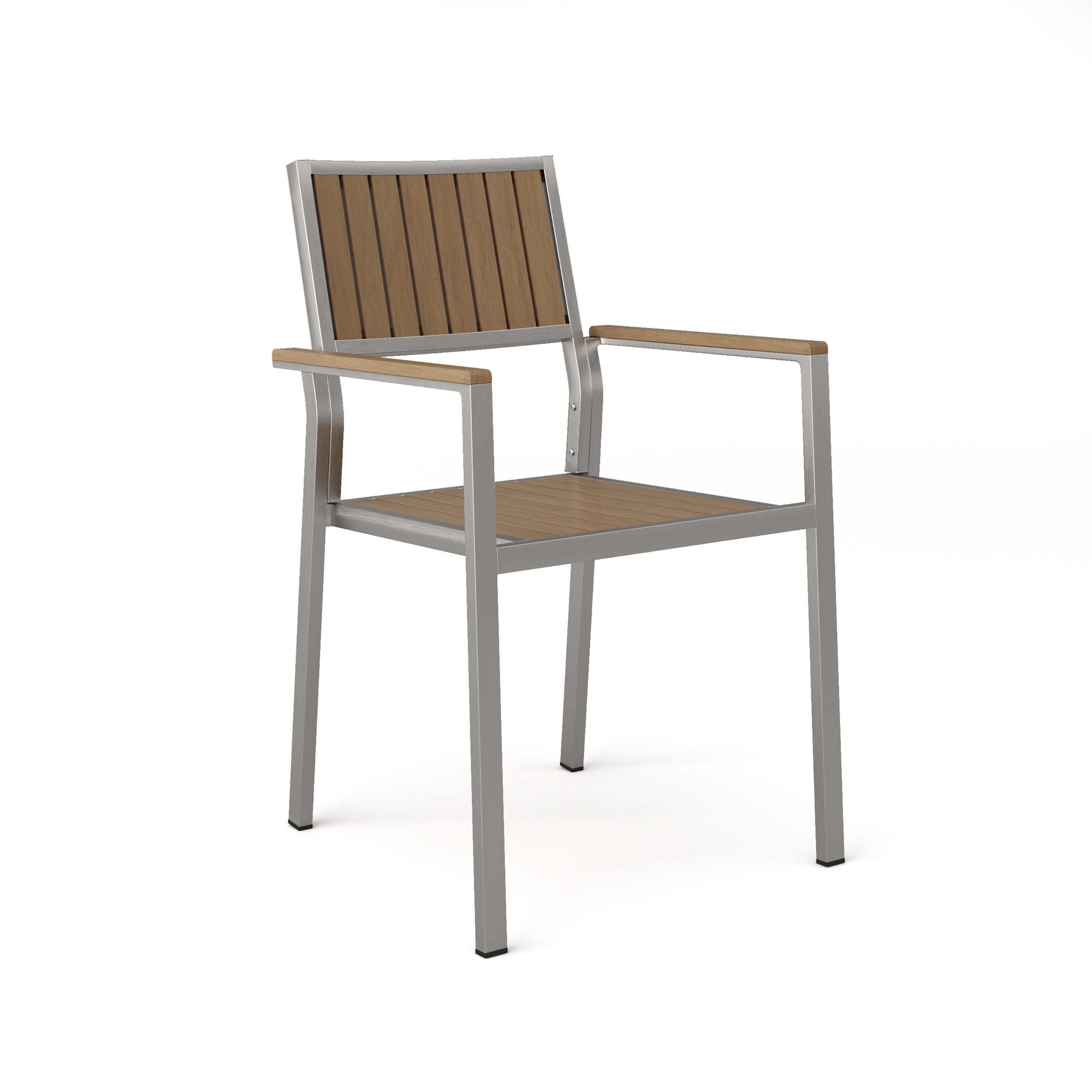 Premium Cape Coral Aluminum & Wood Dining Chairs (Set of 2) - Modern Outdoor Patio Furniture for Backyard, Garden & Poolside Dining