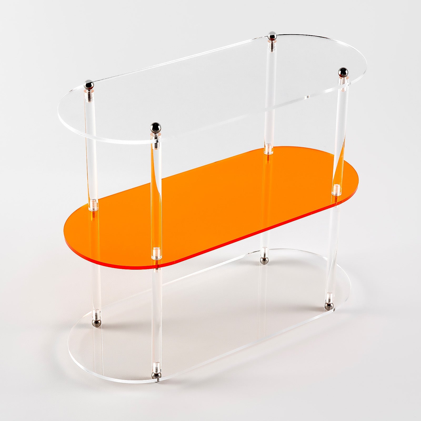 Ventray 3-Tier Acrylic Storage Shelf - Orange Home Organizer for Bathroom, Kitchen, Bedroom & Office