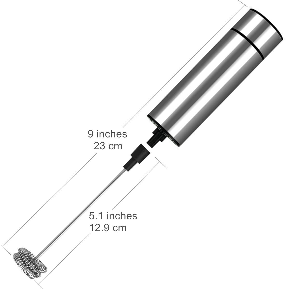 Battery Operated Handheld Milk Frother - Stainless Steel Mini Frother for Coffee, Latte, Cappuccino & Hot Chocolate | Perfect for Home, Office & Travel Use