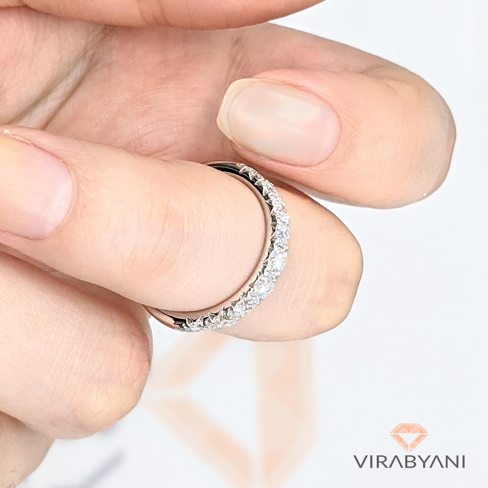 1.00 Carat French Pave Set Round Diamond Wedding Band - Elegant Bridal Ring for Women, Perfect for Engagement, Anniversary & Special Occasions