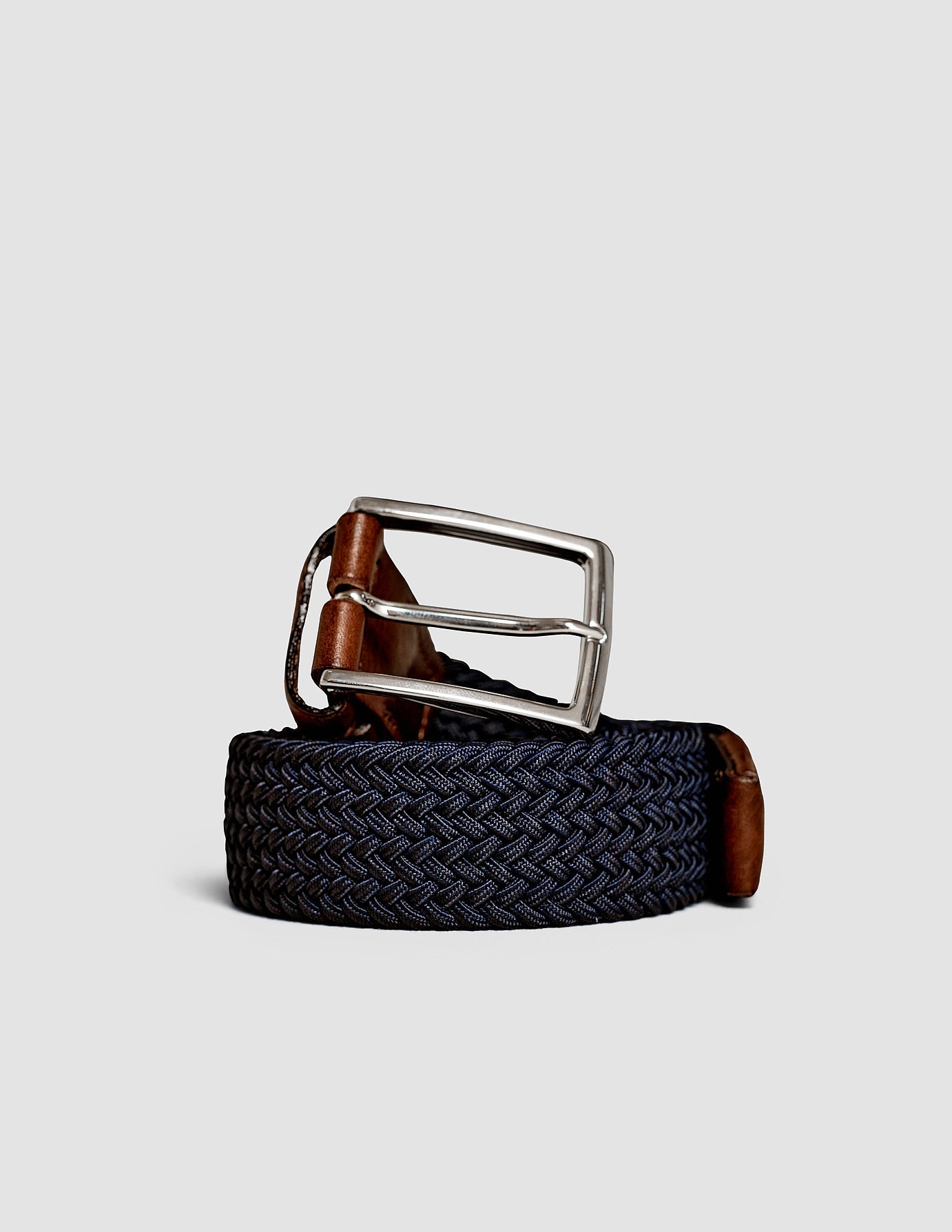 Braided Elastic Belt for Women & Men - Adjustable Waistband Stretch Belt in Dark Navy - Perfect for Casual Wear, Work Pants & Jeans