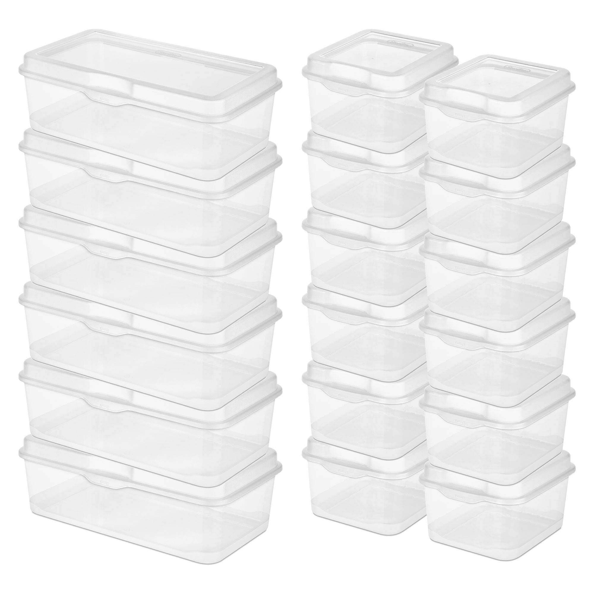 Sterilite Large and Small FlipTop Latching Storage Boxes - 6 Pack & 12 Pack for Office, Home Organization | Perfect for Closet, Garage, and Kids' Toy Storage