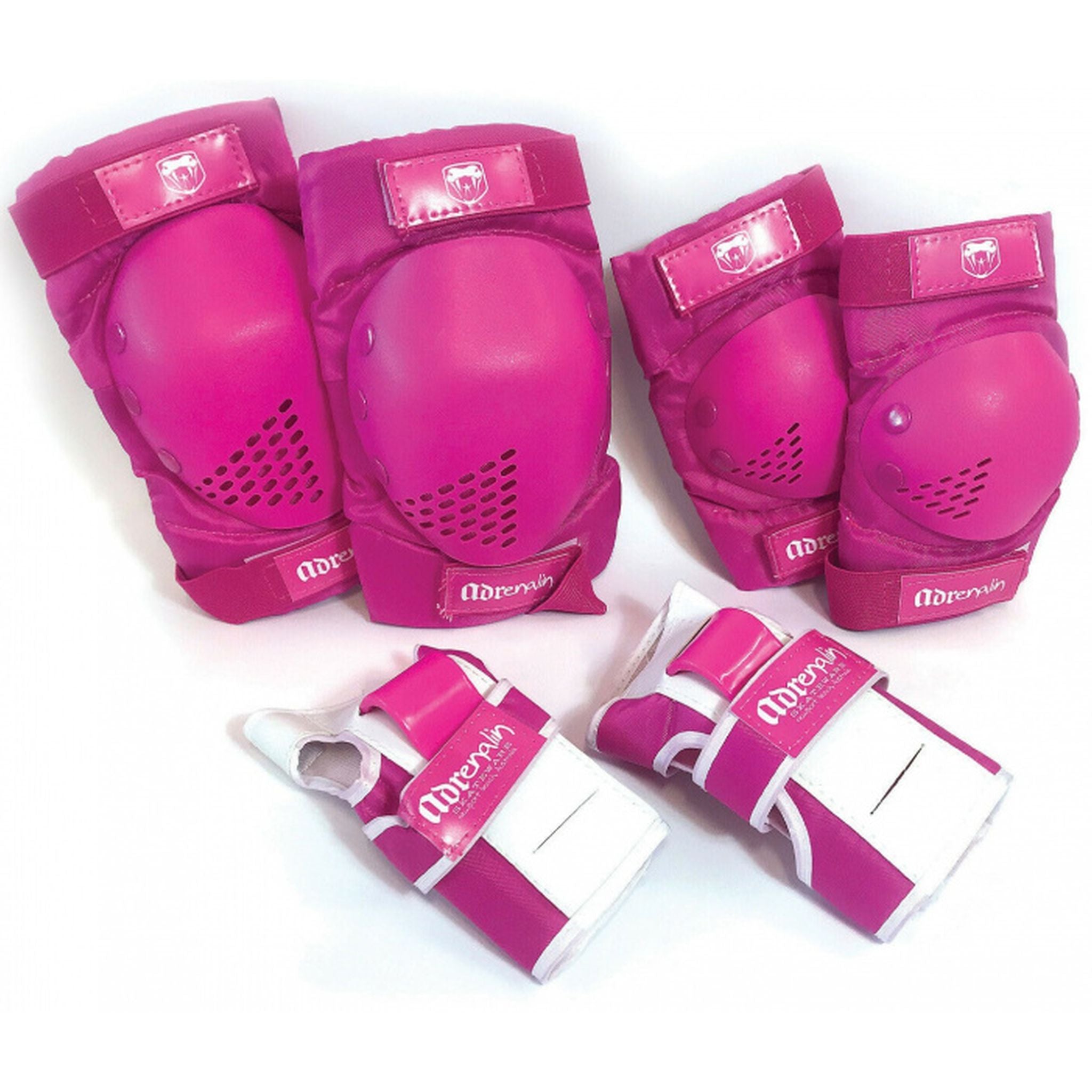 Adrenaline Youth Skate Protection Gear - Knee Pads, Elbow Pads & Wrist Guards Set for Kids Skateboarding, Roller Skating & Scooter Riding - Perfect for Park, Street & Ramp Safety