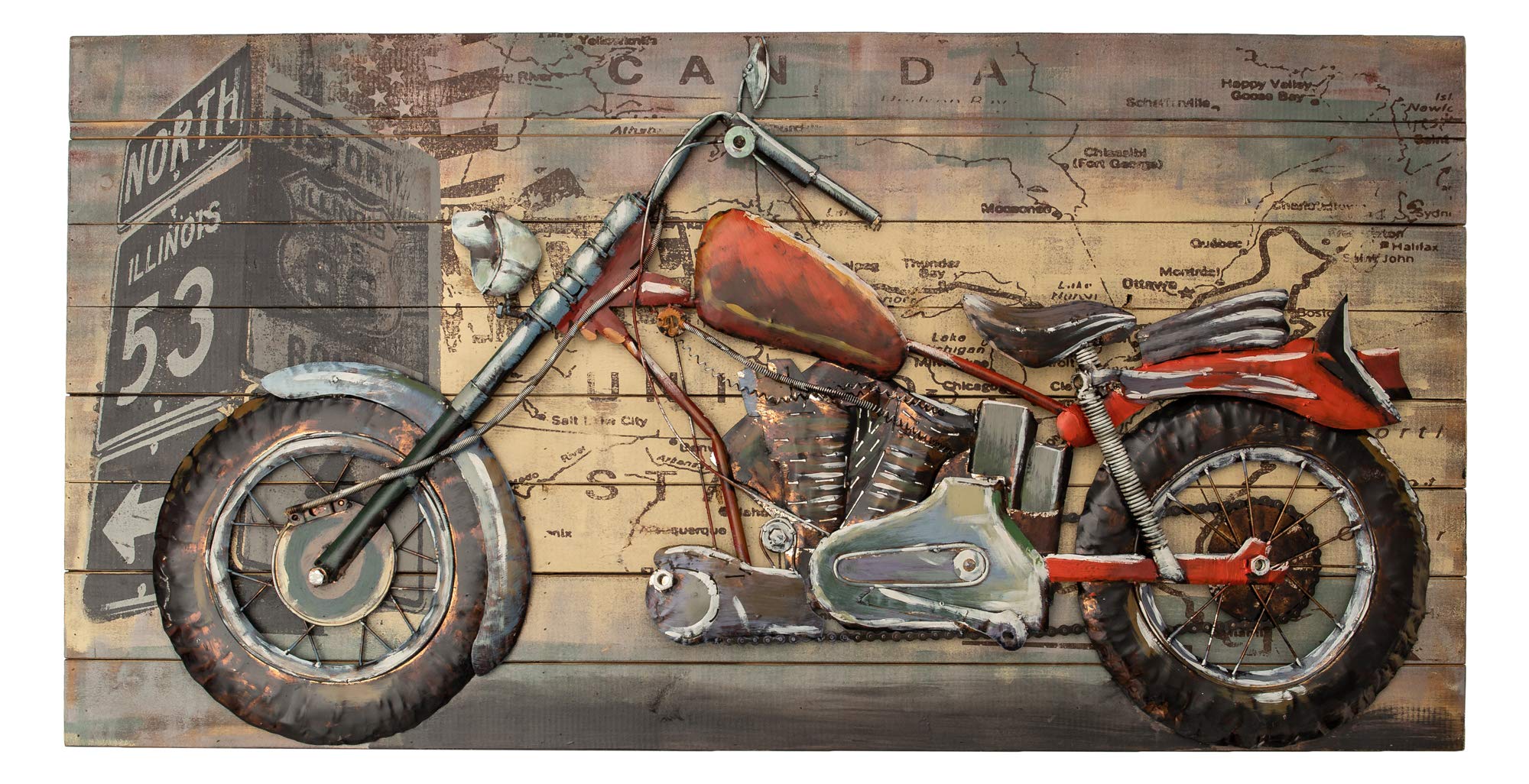 Handmade 3D Metal Wall Art - Unique Hammered Galvanized Steel with Hand-Painted Finish - Ready to Hang Home Decor for Living Room, Bedroom & Office