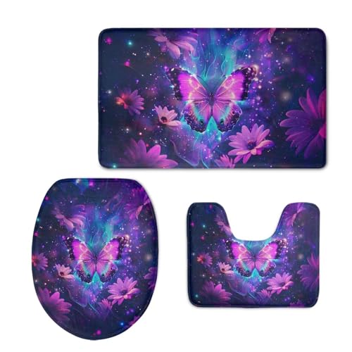 Purple Butterfly and Flower