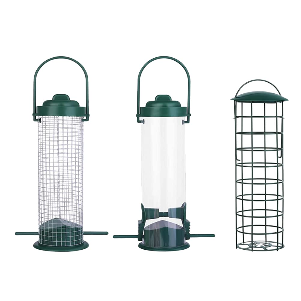 Hemobllo 3pcs Bird Feeding Container - Durable Outdoor Hanging Feeder for Garden, Patio, and Backyard Bird Watching