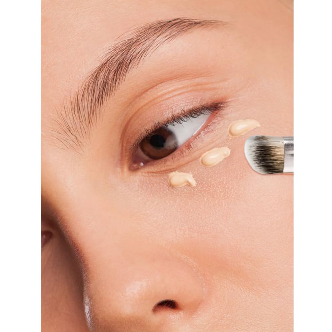 Gleva Angle Flat Small Concealer Brush - Synthetic Nose Contour Brush for Bronzer & Eye Cream | Perfect for Makeup Application & Blending