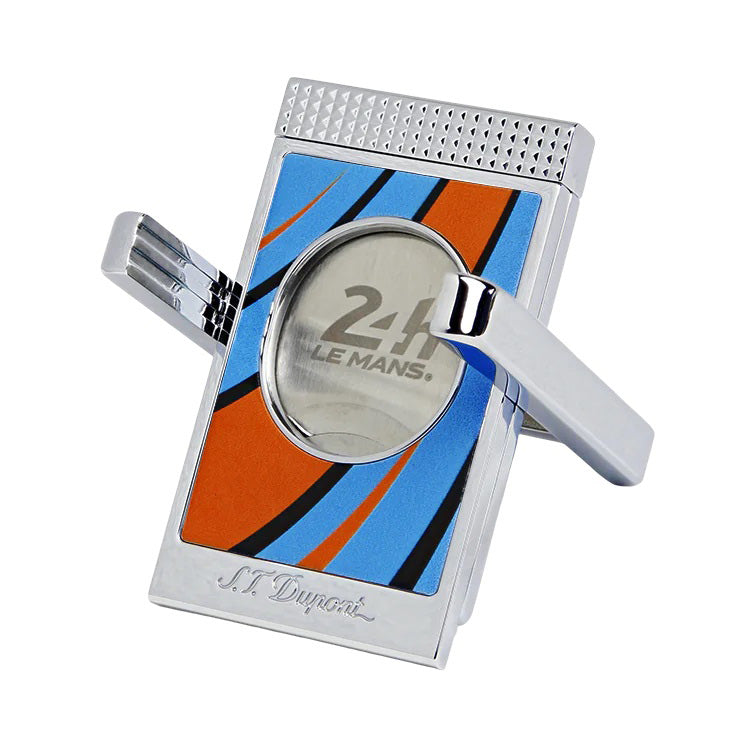 Premium S.T. Dupont CC X Stands Le Mans Orange & Chrome Double Guillotine Cigar Cutter - Luxury Cigar Accessory for Smooth Cutting - Perfect for Cigar Lounges, Gifts & Collectors